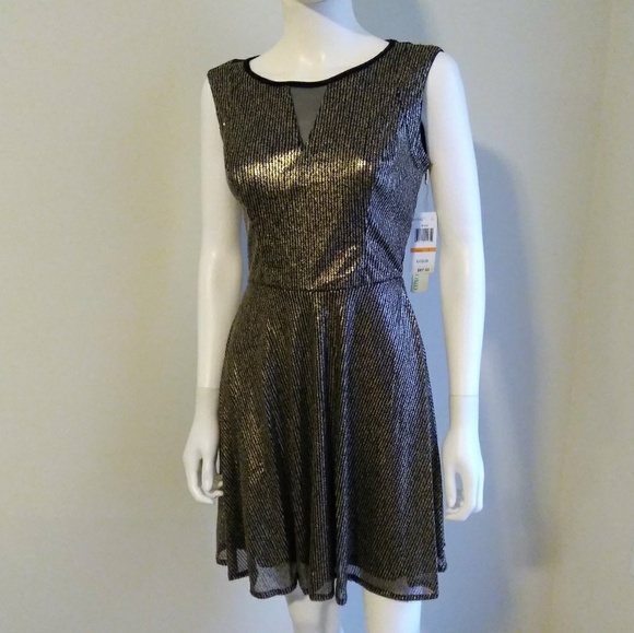 HOT Gold & Black Rhinestone Dress - Picture 2 of 8